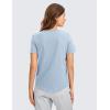 imageCRZ YOGA Womens Pima Cotton Short Sleeve Workout Shirts Casual Yoga TShirt Soft Athletic TopBlue Linen