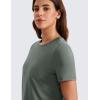 imageCRZ YOGA Womens Pima Cotton Short Sleeve Workout Shirts Casual Yoga TShirt Soft Athletic TopGrey Sage