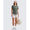 imageCRZ YOGA Womens Pima Cotton Short Sleeve Workout Shirts Casual Yoga TShirt Soft Athletic TopGrey Sage