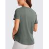 imageCRZ YOGA Womens Pima Cotton Short Sleeve Workout Shirts Casual Yoga TShirt Soft Athletic TopGrey Sage