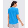 imageCRZ YOGA Womens Pima Cotton Short Sleeve Workout Shirts Casual Yoga TShirt Soft Athletic TopMadagascar Blue