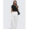 imageCRZ YOGA Womens Pima Cotton Workout Short Sleeve Shirts Loose Athletic Crop Tops Gym Casual Cropped TShirtBlack