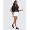 imageCRZ YOGA Womens Pima Cotton Workout Short Sleeve Shirts Loose Athletic Crop Tops Gym Casual Cropped TShirtBlack Tie Dye Flowers