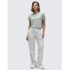 imageCRZ YOGA Womens Pima Cotton Workout Short Sleeve Shirts Loose Athletic Crop Tops Gym Casual Cropped TShirtJade Grey