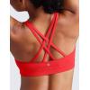 imageCRZ YOGA Womens Strappy Sports Bras Fitness Workout Padded Yoga Top Criss Cross Back CamiDeep Red