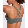 imageCRZ YOGA Womens Strappy Sports Bras Fitness Workout Padded Yoga Top Criss Cross Back CamiGrey Sage