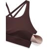 imageCRZ YOGA Womens Strappy Sports Bras Fitness Workout Padded Yoga Top Criss Cross Back CamiHot Fudge Brown