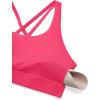 imageCRZ YOGA Womens Strappy Sports Bras Fitness Workout Padded Yoga Top Criss Cross Back CamiLip Gloss Pink