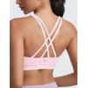 imageCRZ YOGA Womens Strappy Sports Bras Fitness Workout Padded Yoga Top Criss Cross Back CamiStrawberry Pink