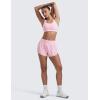 imageCRZ YOGA Womens Strappy Sports Bras Fitness Workout Padded Yoga Top Criss Cross Back CamiStrawberry Pink