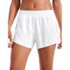 imageCRZ YOGA Athletic Running Shorts for Women V Split Low Waisted Lightweight Gym Workout Athletic Shorts with LinerWhite