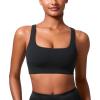 imageCRZ YOGA Butterlift Double Lined Square Neck Sports Bras for Women  Wireless VShaped Racerback Workout Yoga Top Non PaddedBlack