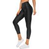 imageCRZ YOGA Butterluxe Matte Faux Leather Leggings for Women 23  High Waisted Buttery Soft Lounge Capri Faux LeatherBlack Classic