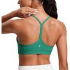 imageCRZ YOGA Butterluxe Womens Y Back Sports Bra  Padded Racerback Low Impact Spaghetti Thin Strap Workout Yoga TopCascadia Green