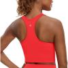imageCRZ YOGA Butterluxe Womens YBack Racerback Longline Sports Bra  Padded Scoop Neck Workout Crop Tank Top with Built in PadsDeep Red