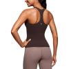 imageCRZ YOGA Butterluxe Workout Tank Tops for Women Built in Bras Padded  Racerback Athletic Spandex Yoga CamisoleHot Fudge Brown