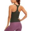 imageCRZ YOGA Butterluxe Workout Tank Tops for Women Built in Bras Padded  Racerback Athletic Spandex Yoga CamisoleOlive Green