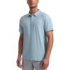 imageCRZ YOGA Cloudweight Mens Short Sleeve Polo Shirts Lightweight Moisture Wicking Athletic Casual Button Golf TShirtsLight Grayish Blue