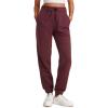 imageCRZ YOGA Cotton Fleece Lined Sweatpants Women High Waisted Warm Casual Lounge Jogger Pants with PocketsDark Red