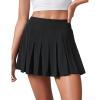 imageCRZ YOGA Cute Pleated Skirts for Women High Waisted Tennis Golf Skorts with Pockets Casual Athletic Workout SkaterBlack