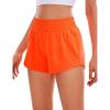imageCRZ YOGA High Waisted Running Shorts for Women 25quot  Mesh Liner Quick Dry for Sport Athletic Workout with Zipper PocketNeon Orange