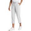 imageCRZ YOGA Lightweight Capri for Women 23quot Cropped Casual Lounge Work Athletic Travel Pants with Pockets Quick Dry SummerPlatinum Grey