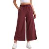 imageCRZ YOGA Lightweight Wide Leg Cropped Pants for Women 25quot High Waisted Loose Casual Lounge Travel Work Sweatpants SummerRed Merlot