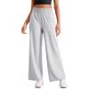 imageCRZ YOGA Lightweight Wide Leg Pants for Women 30quot High Waisted Casual Lounge Travel Work Sweatpants Loose Fit SummerPlatinum Grey