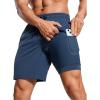 imageCRZ YOGA Mens 2 in 1 Running Shorts with Liner  7 Quick Dry for Workout Sports Athletic with PocketsElectric Blue
