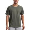 imageCRZ YOGA Mens Lightweight Athletic TShirts Moisture Wicking Running Workout Shirt Short Sleeve Gym TopsLight Army Green