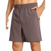 imageCRZ YOGA Mens Linerless Workout Shorts  7 Quick Dry for Running Sports Athletic Gym with PocketsBrown Rock