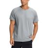 imageCRZ YOGA Mens Workout Short Sleeve TShirt Quick Dry Gym Athletic Running Stretchy Tee Shirts TopSilver Gray