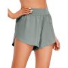 imageCRZ YOGA Mid Waisted Dolphin Athletic Shorts for Women 4quot Lightweight High Split for Gym Workout with Liner Quick DrySterling