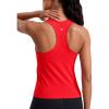 imageCRZ YOGA Seamless Womens Breathable Workout Tank Tops Racerback High Neck Sleeveless Running Athletic ShirtsDeep Red
