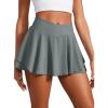 imageCRZ YOGA Tennis Skirts for Women Crossover High Waisted Ruffle Layered Workout Athletic Golf Skort with PocketsGrey Sage