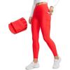 imageCRZ YOGA Thermal Fleece Lined Leggings Women 25  High Waisted Winter Workout Hiking Pants with Pockets Warm Running TightsDark Red