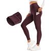 imageCRZ YOGA Thermal Fleece Lined Leggings Women 28  Winter Warm High Waisted Hiking Pants with Pockets Workout Running TightsArctic Plum