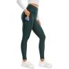 imageCRZ YOGA Thermal Fleece Lined Leggings Women 28  Winter Warm High Waisted Hiking Pants with Pockets Workout Running TightsForest Dark Green
