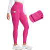 imageCRZ YOGA Thermal Fleece Lined Leggings Women 28  Winter Warm High Waisted Hiking Pants with Pockets Workout Running TightsHibiscus Purple