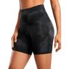 imageCRZ YOGA Womens ButterLuxe Biker Shorts 6 Inches  High Waisted Workout Running Volleyball Spandex YogaBlack Tie Dye Flowers