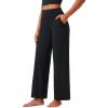 imageCRZ YOGA Womens Butterlift High Waisted Wide Leg Pants with Pockets 29quot31quot33quot  Yoga Lounge Buttery Soft Comfy CasualBlack