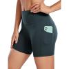 imageCRZ YOGA Womens Butterluxe Biker Shorts with Pockets 5 Inches  High Waisted Volleyball Workout Athletic YogaForest Dark Green