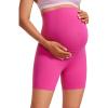 imageCRZ YOGA Womens Butterluxe Maternity Biker Shorts Over The Belly 6quot  Pregnancy Yoga Workout ActivewearHibiscus Purple