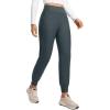 imageCRZ YOGA Womens Fleece Lined Workout Joggers with Pockets 275quot  Hiking Running Outdoor Pants Water Resistant Winter WarmMelanite