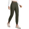imageCRZ YOGA Womens Fleece Lined Workout Joggers with Pockets 275quot  Hiking Running Outdoor Pants Water Resistant Winter WarmOlive Green