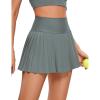 imageCRZ YOGA Womens High Waisted Pleated Tennis Skirts with Pockets Tummy Control Casual Liner A Line Workout Golf SkortsGrey Sage