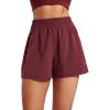 imageCRZ YOGA Womens Shorts Casual High Waisted Linerless for Lounge Athletic Golf with Pockets WeightlessRed Merlot