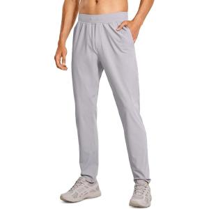 imageCRZ YOGA 4Way Stretch Athletic Pants for Men 30quot Workout Lounge Casual Work Jogger with Zip PocketGull Gray