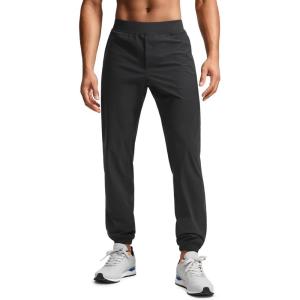 imageCRZ YOGA Athletic Joggers for Men  31quot Lightweight Running Training Pants with Zip Pockets and Ankle ZippersInk Gray