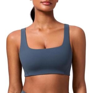 imageCRZ YOGA Butterlift Double Lined Square Neck Sports Bras for Women  Wireless VShaped Racerback Workout Yoga Top Non PaddedStelindigo